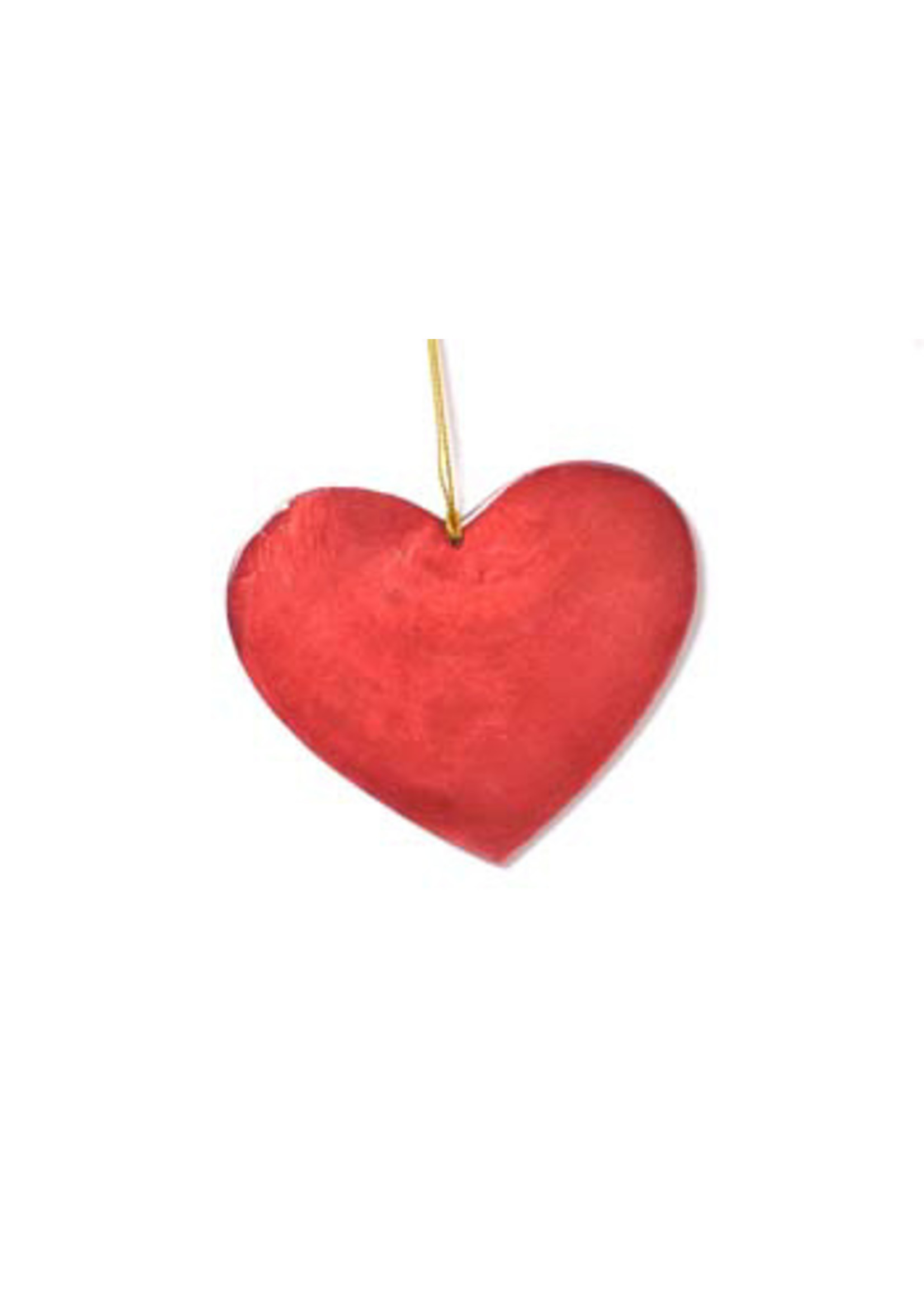 Kinta Kerstboomhanger hart 9cm rood capiz