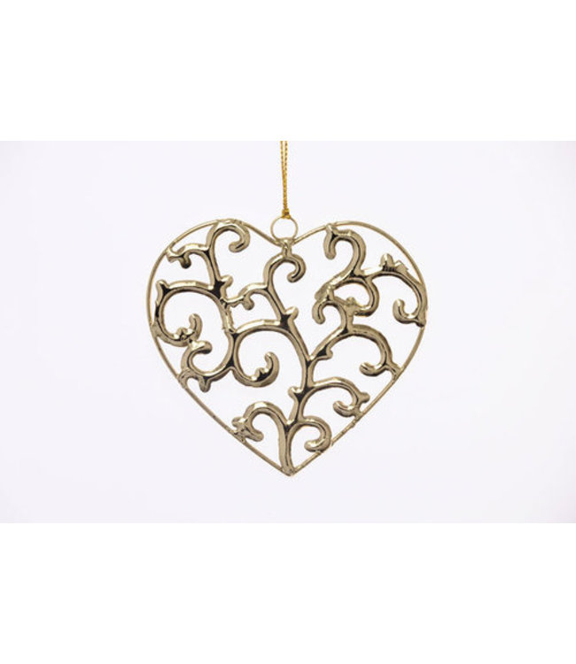 Christmas tree decoration metal golden heart
