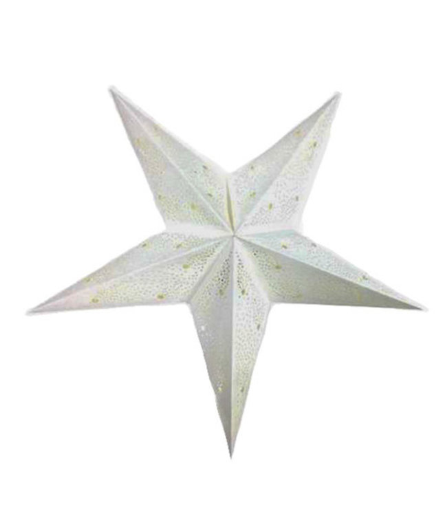 Paper christmas star 60 cm - white with dots