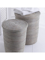 Teranga Basket flat top black and white - Large H47 / D41 cm