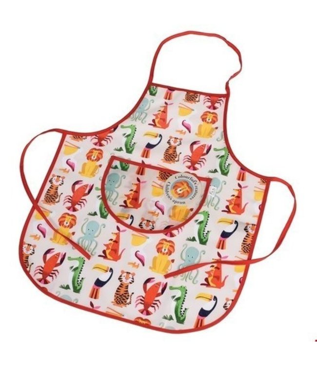 Apron plastic Animals (beige)