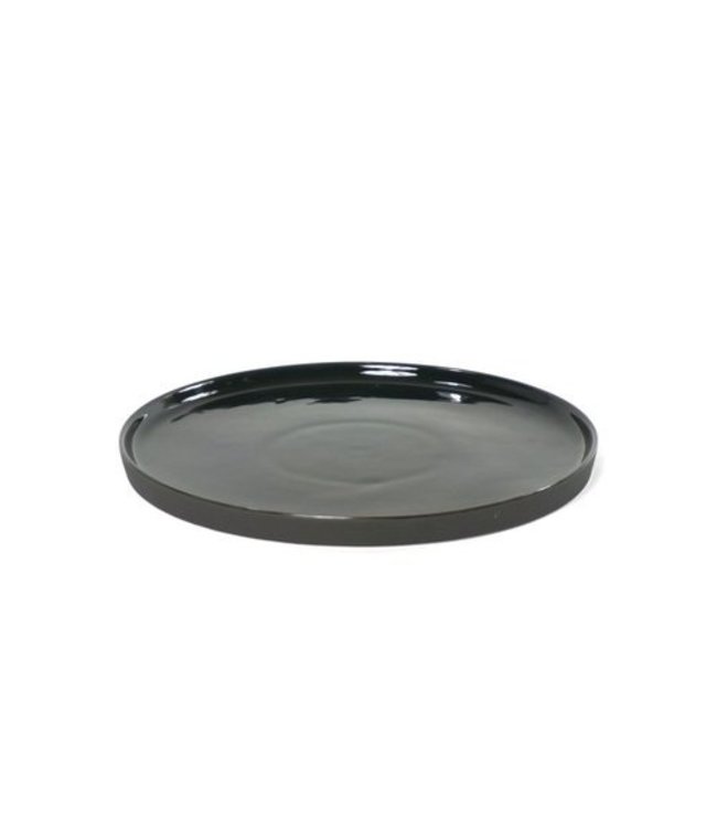 Set of 2 plates ceramic black 26x1,5 cm