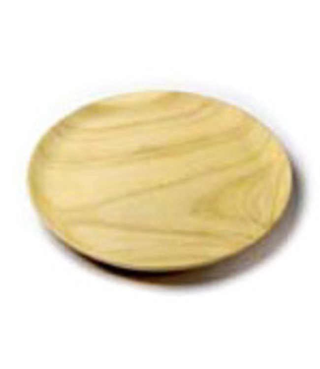 Wooden plate bleached 28 cm flat