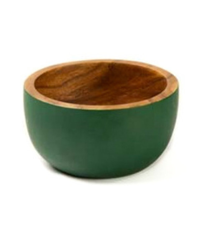 Wooden bowl 11 cm green