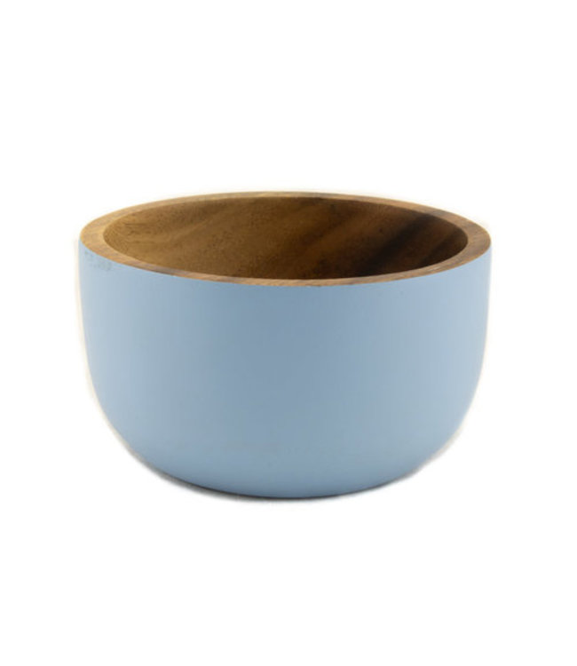 Wooden bowl D 11 cm light blue