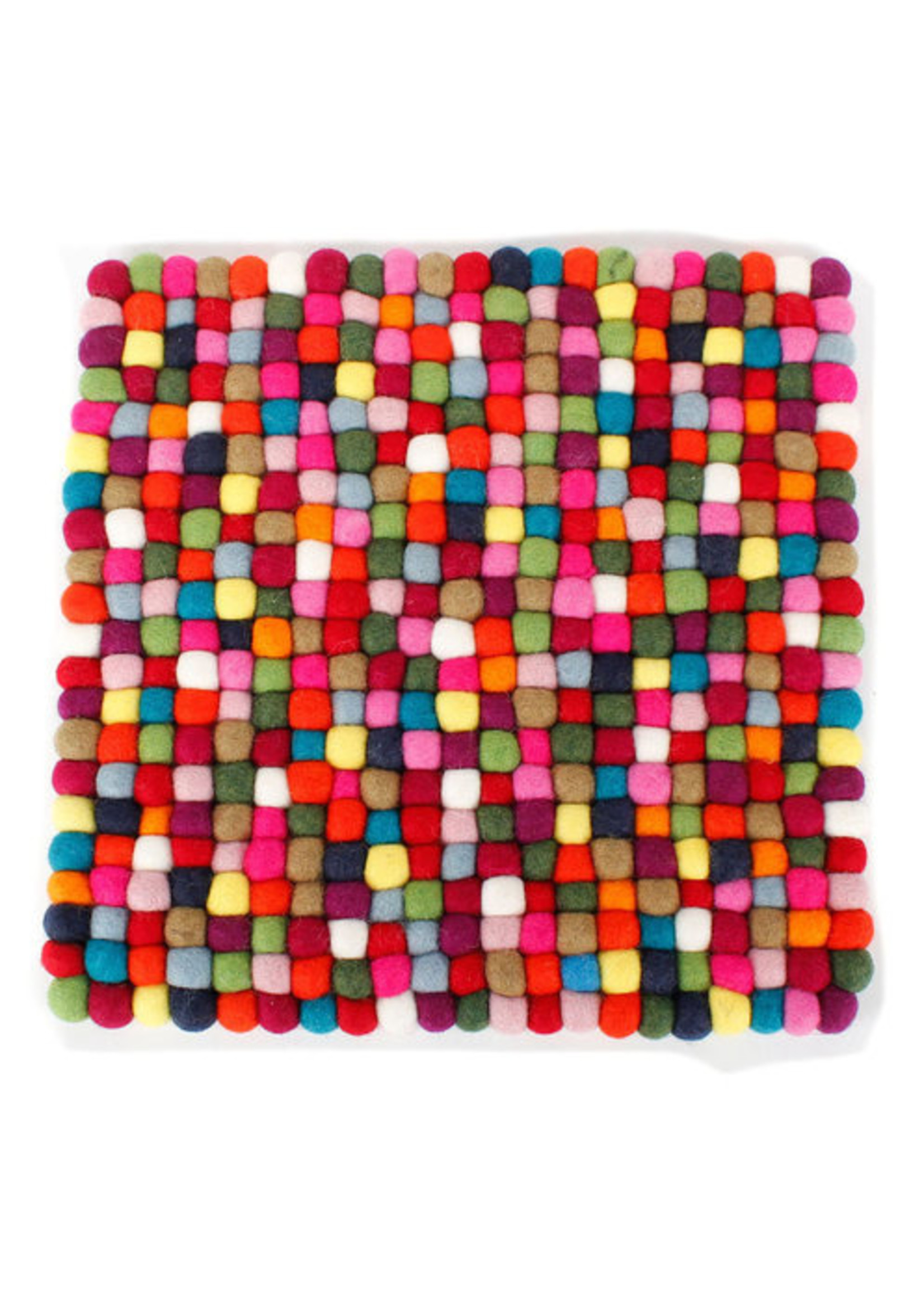 Sjaal met Verhaal Felt coaster squared multicolour 40x40 cm