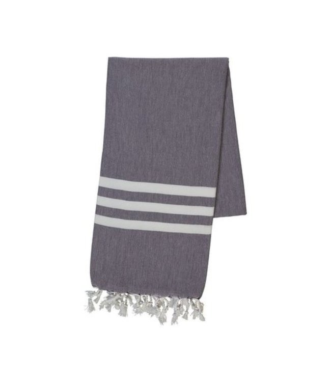 Hammam towel XL 2x3 stripes deep purple 220x160cm