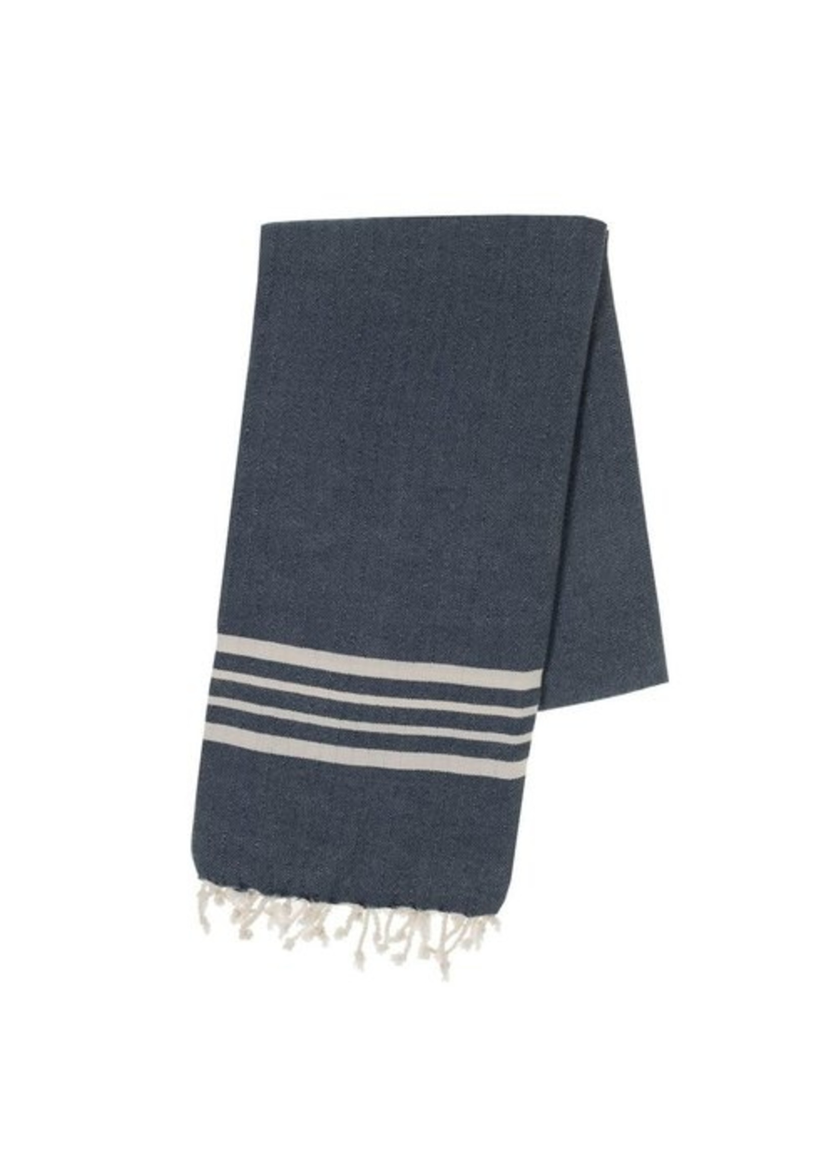 Lalay Hammam towel navy blue 4 stripes 180 x 100 cm