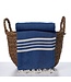 Hammam towel 2 persons royal blue 2x4 stripes