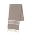 Hamamdoek/ plaid 160x220cm katoen 2x4 strepen | taupe