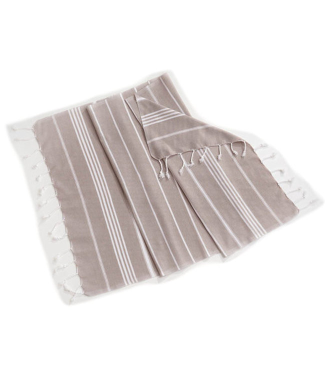 Hammam towel beige multi stripes - 160 x 220 cm