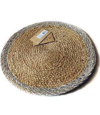 Only Natural Placemat rond jute met zilveren rand - D30cm