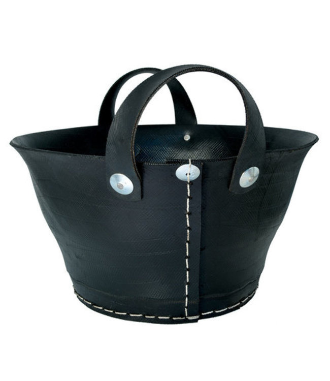 Basket recycled rubber - zwart - D35xH20cm
