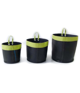 Kinta Rubber basket black-green line - set of three S-M-L