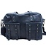 Only Natural Leren tas met vakken en studs - blauw