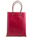 Gone Arty Palmleave bag with red leather handles