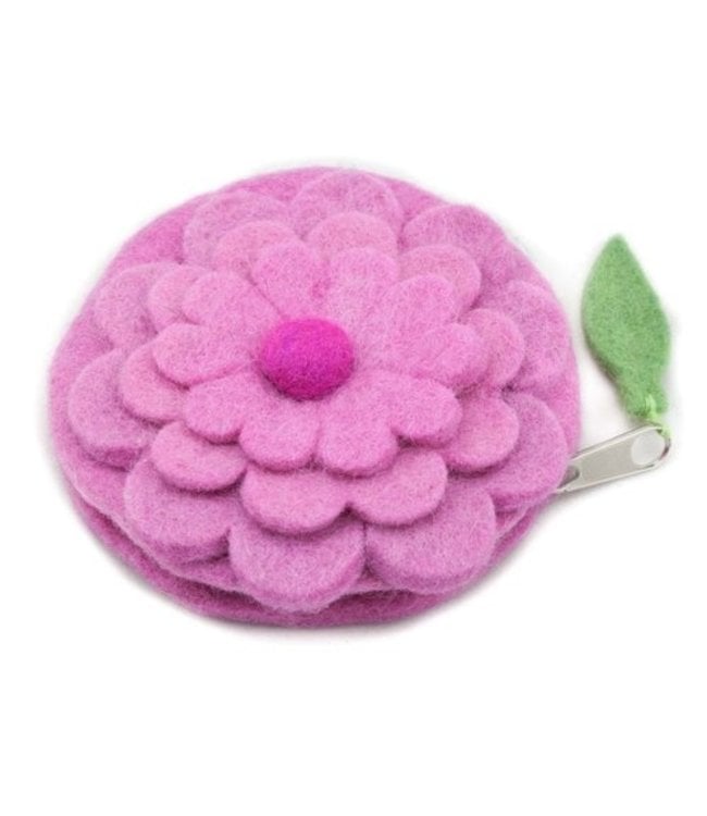 Felt wallet flower - pink - 10 cm