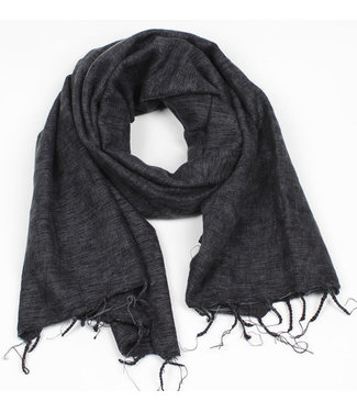 SjaalmetVerhaal Shawl 180x80 cm (wool-look) darkgrey