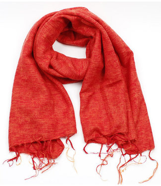 Sjaal met Verhaal Sjaal katoen+acryl (wol-look) 180x80 cm oranje-rood