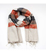 Shawl 180x80 cm (wool-look) cream-taupe-orange