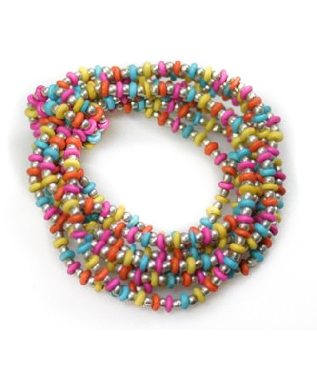 Bracelet blue-yellow-orange-pink