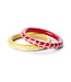 Bracelet yellow amd white notches - bone