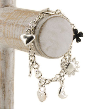 Bedelarmbandje zilver 6 bedels fairtrade