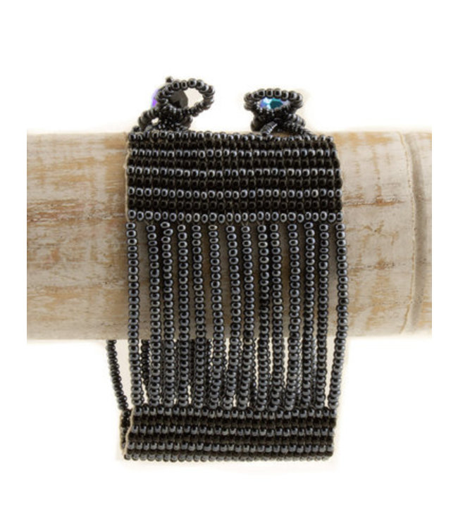 Bracelet small beads anthracite