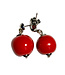 Oorbellen rood -Kazuri (hangers met zilverkleurige steker)