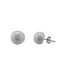 Kazuri Earrings round ceramic - white