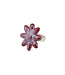 Ring ceramic flower red