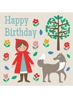 Wishing card Little Red Riding Hood 12x12cm with envelope
