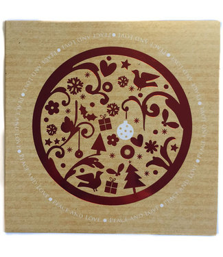 FairForward Christmass card Peace and Love -red- 10,5x10,5cm