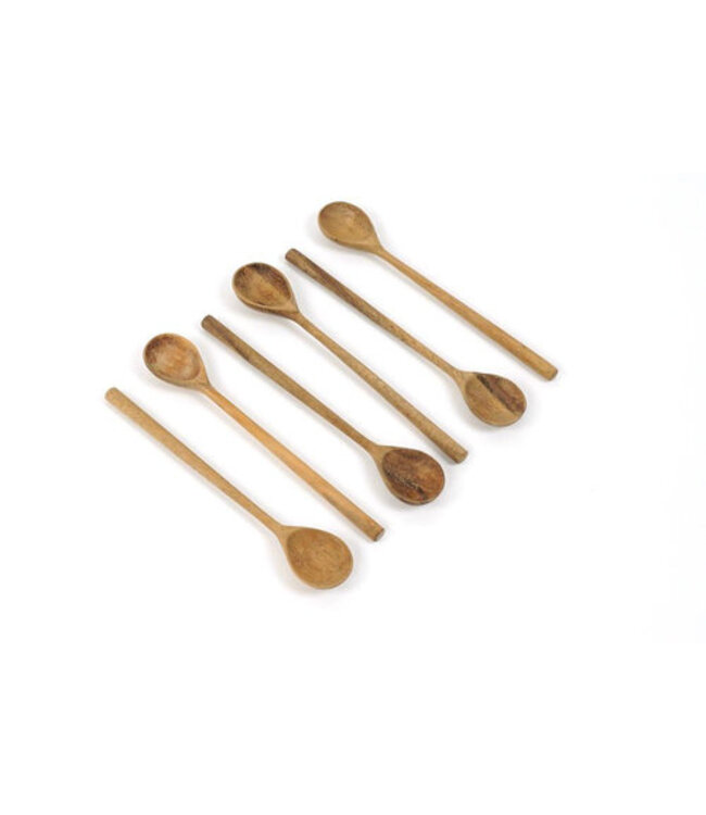 Teaspoon acacia wood 15 cm (set of 6)