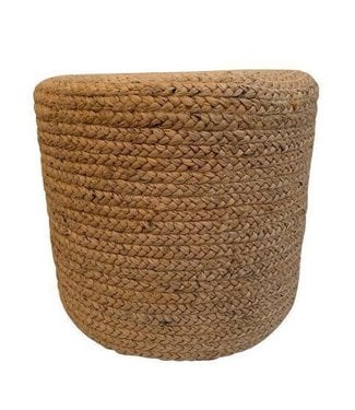 Rocaflor Poef rond jute naturel-uni hoogte 40 x diameter 40 cm