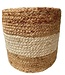 Pouf round natural-cream H35 x D40 cm