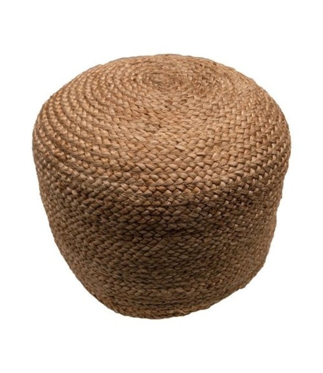 Poef rond geweven jute - hoogte 35 x diameter 50 cm (M)