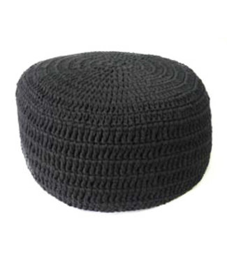 Kinta Knitted pouf black 40x25cm