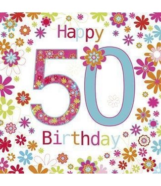 WTP Wenskaart 50 Happy Birthday