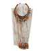 Necklace orange green blue mini beads