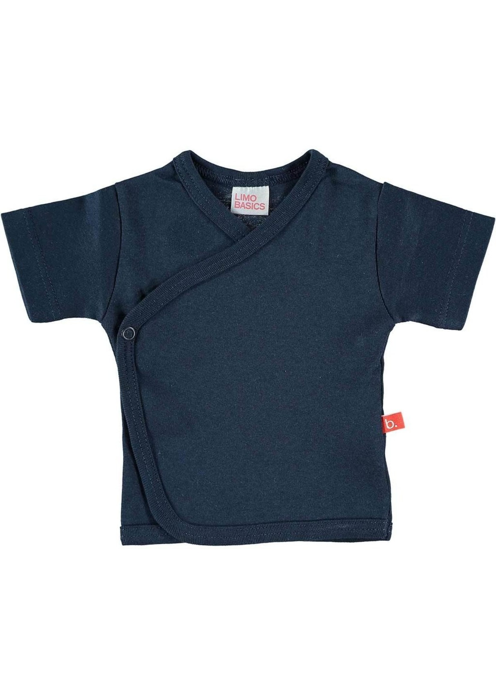 Limo basics T-shirt overslag bio katoen donkerblauw korte mouw 62-68
