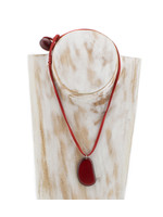 FairForward Neclace disc of tagua 45cm red