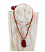 Fair Forward Ketting schijfje tagua rood 45cm