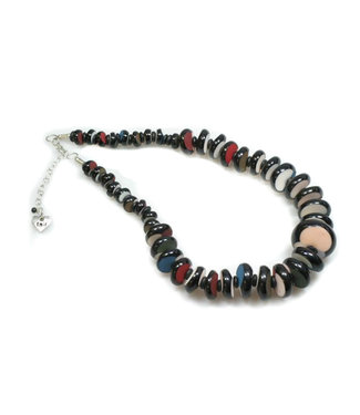 Fair Forward Ketting met schijven multicolour hars -60cm