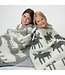 Cot blanket grey eco wool moose 130 x 90 cm