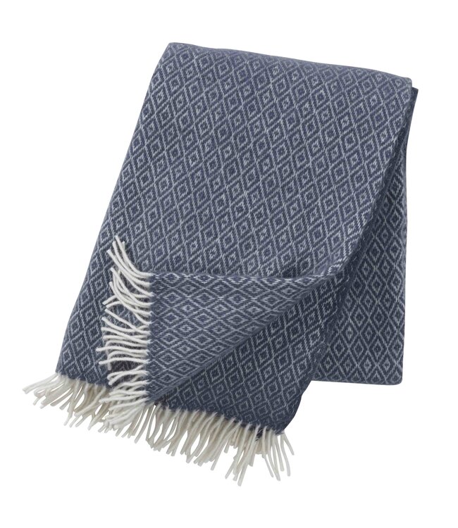 Plaid wol Stella blauw - smokey blue