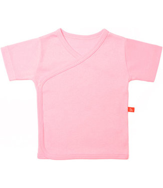 Limo basics T-shirt overslag bio katoen korte mouw roze 62-68