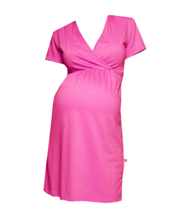 Maternity nightgown organic cotton fuchsia