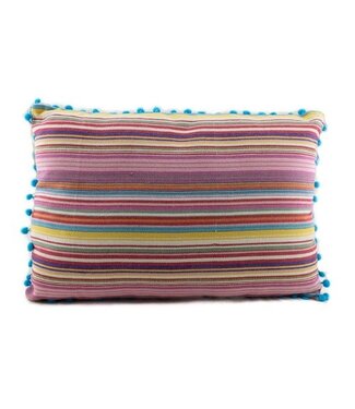 Only Natural Pillows cover pink-yellow-blue stripes cotton 50x35cm