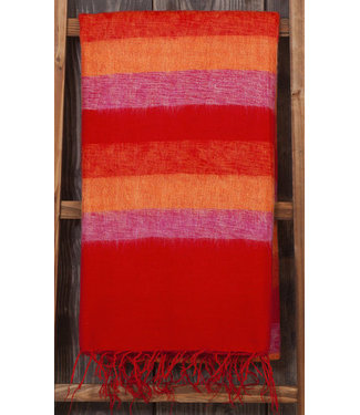 SjaalmetVerhaal Plaid 240x120 cm (wool-look) red-orange-pink